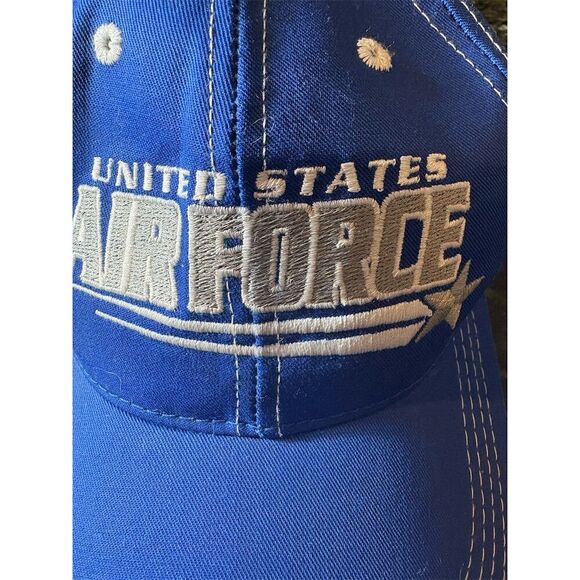 U.S. Air Force Men's Blue Adjustable Trucker Hat Embroidered Cap - Picture 2 of 6